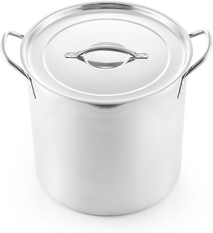 McSunley Stockpot Stainless Steel All Purpose Prep and Canning Bowl, 16 Quart, Silver