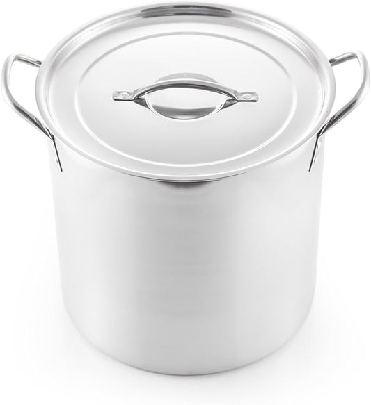 McSunley Stockpot Stainless Steel All Purpose Prep and Canning Bowl, 16 Quart, Silver