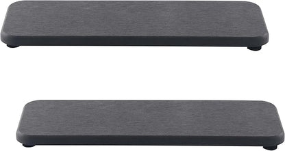 NiuYichee 2 Pcs Water Absorbing Stone Trays, Kitchen/Bathroom Sink Soap Dish, Diatomite Tray Used for Hand Soap & Cosmetic Bottles in The Modern Home, 3.54" W x 9" L, Dark Gray