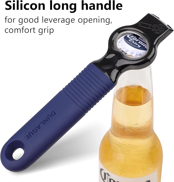 2-Pack Magnetic Beer Bottle Opener & Soda Can Opener, 2-in-1 Bottle Opener and Can Tab Opener Tool for Bartender, Long Nails, Arthritis, Silicone Handle with Build in Magnet - Navy Blue - Image 4