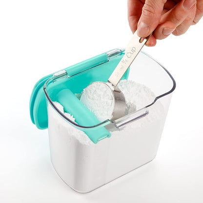 Progressive ProKeeper Baker's Airtight Kitchen Storage Canister Container Set for Flour, Sugar & More, Keeps Ingredients Fresh, with Accessories (Turquoise, 6- Piece) - Image 8