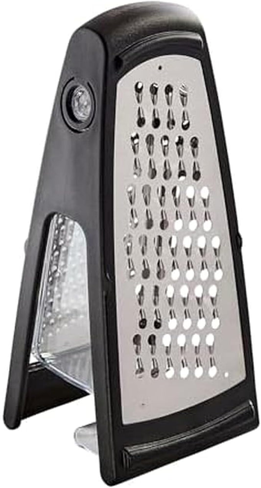 Farberware Professional Stainless Steel Grater with Container, Coarse and Fine Blades, Nonslip Base, Easy-Grip Handle, Dishwasher Safe by Farberware