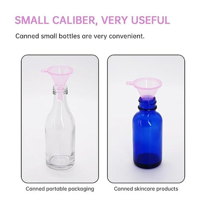 Mini Funnel 4-Pack for Lab Bottles, Sand Art, Perfume, Spice, Powder, Essential Oil, Recreational, Kitchen Food Grade Small Plastic (Pink)