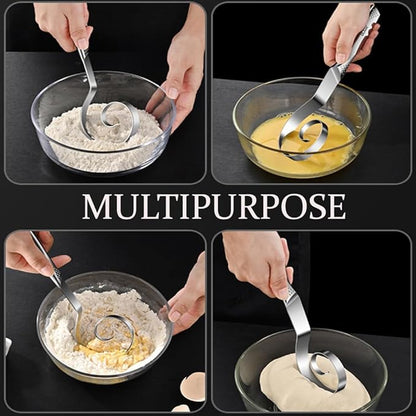 Seamless Danish Dough Whisk -10" Stainless Steel Dutch Bread Dough Whisk Tool for Sourdough Bread Baking, Whisking, Pizza, Pastry, Cake Batter, Biscuits,Dishwasher Safe - Image 6