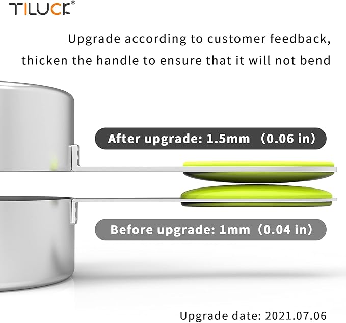 TILUCK measuring cups and magnetic measuring spoons set, stainless steel measuring cups, 6 double-sided stainless steel measuring spoons & 1 leveler (12) - Image 5