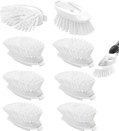 Brush Refills for OXO Dish Brush - 8 Pack Dish Brush Cleaning Soap Dispensing Head Replacement for Scrubber (White) by Shadowgallery