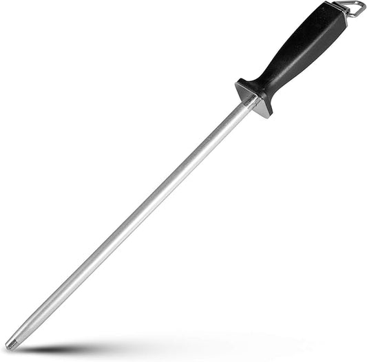 Superior Knife Sharpening Rod, 10 Inch Professional Diamond Brushed Sharpening Steel by ALLWIN-HOUSEWARE