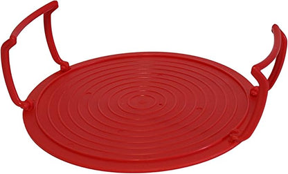 Microwave Multipurpose 4 in 1 Tray Stand Rack Splatter Guard Carry Tray Stacking Shelf (1, Red)