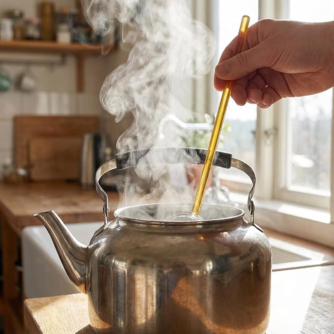 2 Pack 9.65" Heat Glass Ladle, High Temperature Borosilicate Glass Mixing Utensil Ladle With Pourable Mouth Can Be Heated Directly Open Flame for Home Kitchen Restaurant Banquet, Yellow Soup Spoon