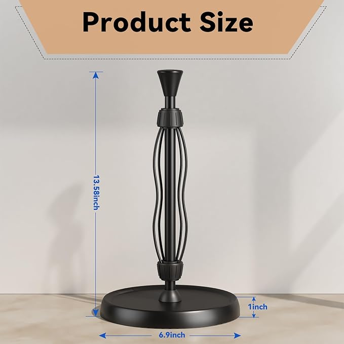 Countertop Paper Towel Holder, Premium Stainless Steel Kitchen Roll Holder with Double Ratchet Mechanism - Decorative for Kitchen, Bathroom, Farmhouse - Image 7