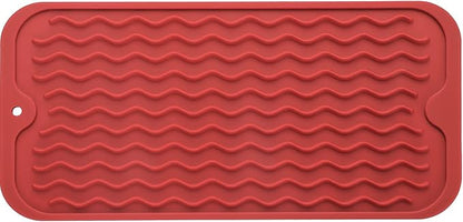 MicoYang Silicone Dish Drying Mat for Multiple Usage,Easy clean,Eco-friendly,Heat-resistant Silicone Mat for Kitchen Counter or Sink,Refrigerator or Drawer Liner Red S 12 inches x 6 inches by MicoYang