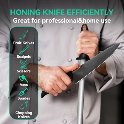 Kota Japan 12 in. Diamond Carbon Steel Professional Knife Sharpener Rod | Kitchen, Home or Hunting | Master Chef, Hunter or Home Gourmet Blade Sharpening Rod or Stick - Image 8