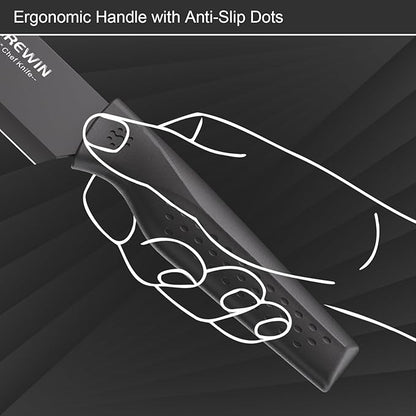 Brewin Knife Set, Kitchen Knife Set, Knives Set for Kitchen, Universal Knife Block, Utility Knife Block Set, New Home Essentials, Apartment Essentials, Dishwasher Safe - Image 4