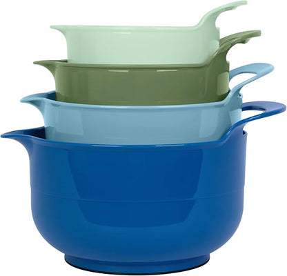 BoxedHome 4 Pack Nesting Mixing Bowl with Pour Spout and Handle, BPA free Microwave & Dishwasher Safe(Green/Blue, 4 Pack with Handle) - Image 7