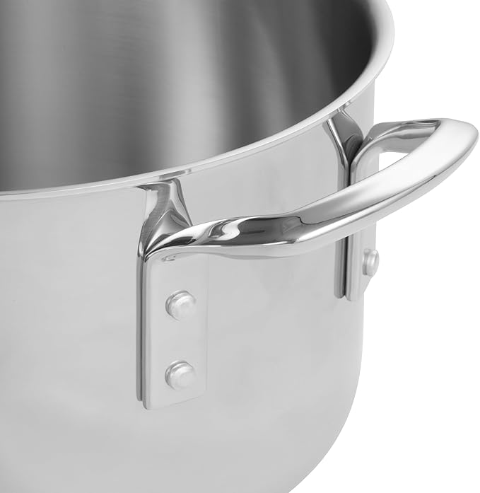 WINCO Tri-Ply Stock Pot, 6-quart-qt-6qt, Silver - Image 2