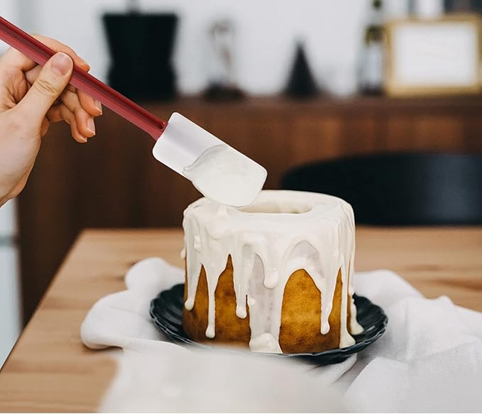 Silicone Rubber Spatula Set of 3, High Heat Set, Commercial Rubber Spatula (1 Spoonula + 2 Scrapers (9.5 Inches)) - Image 5