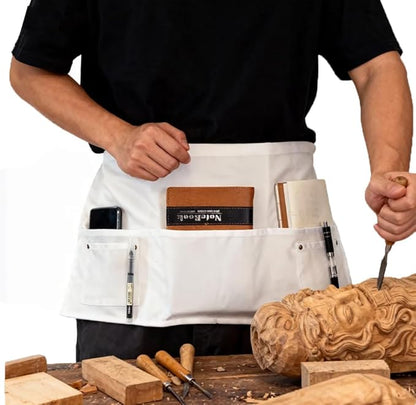 TiwerlfeServer Waist Aprons with 5 Pockets - 11.5 Inch Waterdrop & Oil Resistant Waitress Waiter Half Apron