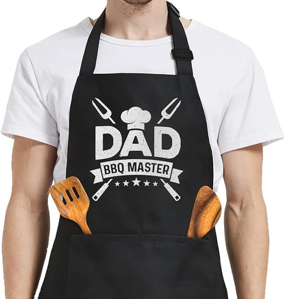 SANDJEST Funny Mens Aprons with Pockets for BBQ Grilling Cooking Grandpa Husband Apron for Birthday Christmas Father's Day