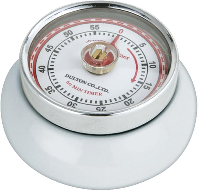 Zassenhaus Magnetic Retro Kitchen Timer, Classic Mechanical Cooking Timer (White) by Zassenhaus