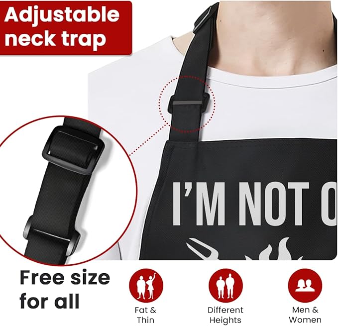 SANDJEST Funny Mens Aprons with Pockets for BBQ Grilling Cooking Grandpa Husband Apron for Birthday Christmas Father's Day