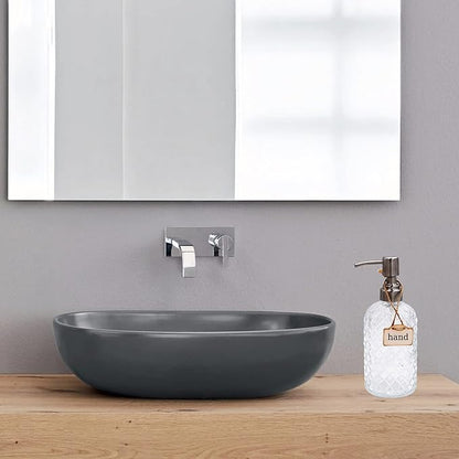 16 oz Diamond Pattern Glass Soap Dispenser, Kitchen and Bathroom Refillable Soap Dispenser with Rust Resistant Stainless Steel Pump for Hand Soap, Lotion Glass Liquid Dispenser (Clear) - Image 2