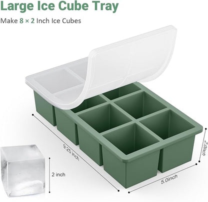 Large Ice Cube Trays for Whiskey: GGOW Big Silicone Ice Cube Trays - Huge Square Ice Cubed Tray for Whisky and Cocktail - Image 5