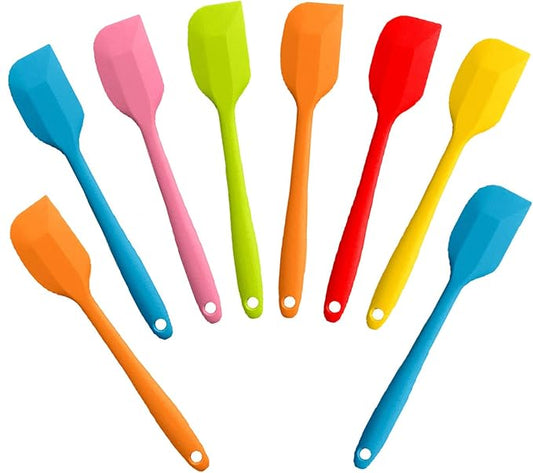 8 Pieces Silicone Spatulas,8.5 inch Non-stick Spatulas with Stainless Steel Core,Heat Resistant-500℉, One Piece Design,Food Grade Silicone, Dishwasher Safe, for Mixing,Cooking,Baking (8.5 inch) by Cologo