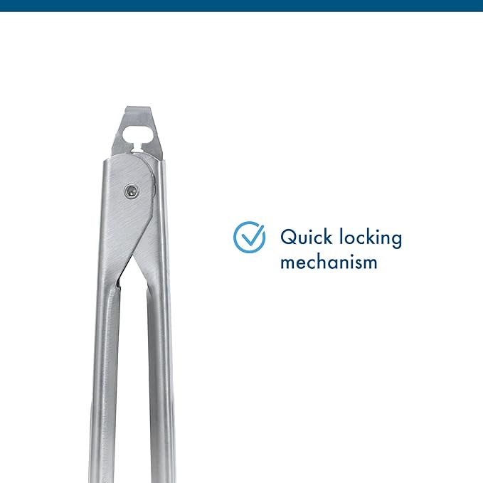 EDLUND 3-Pack Tong Set – Commercial Grade Stainless Steel Tongs (7", 9", 12"), Heavy Duty Grip, Locking Mechanism, Made in USA