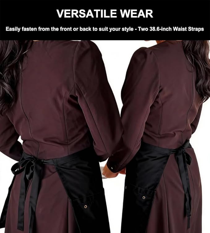 TiwerlfeServer Waist Aprons with 5 Pockets - 11.5 Inch Waterdrop & Oil Resistant Waitress Waiter Half Apron