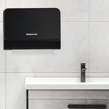 Paper Towel Dispenser Wall Mounted, Multifold Hand Towel Dispenser for Kitchen Bathroom Home Business, Trifold/C Fold/Z Fold Paper Towel Holder with Lock, Universal Paper, Black