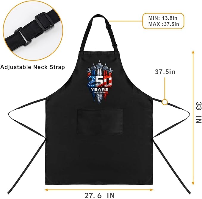 Us 250 Years Of Freedoms Apron With Pocket For Mens