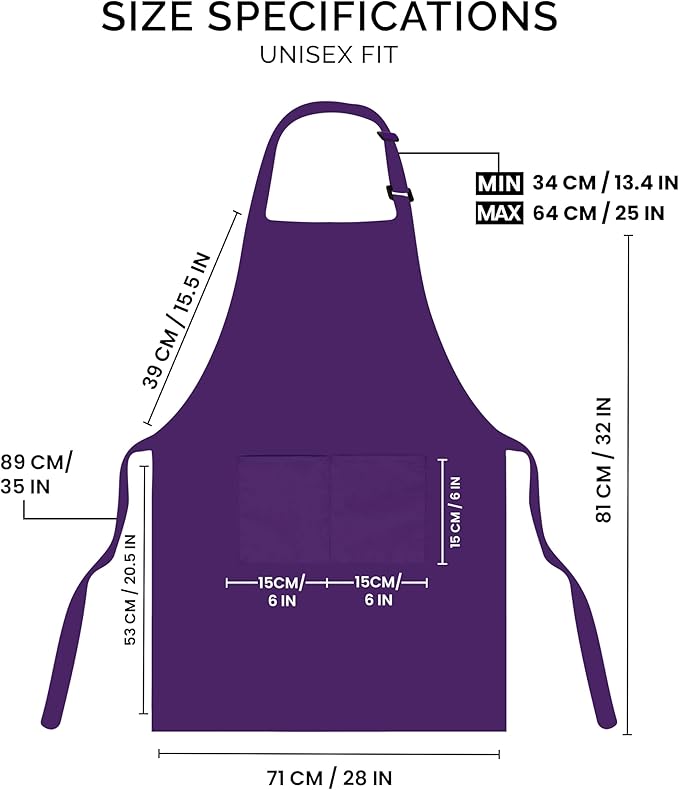 Utopia Kitchen 2 Pack Bib Apron, Adjustable with 2 Pockets, Water and Oil Resistant, Cooking Kitchen Chef Apron for Women Men - Image 2