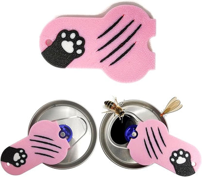 Soda Can Tab Opener Mini Soda Can Cover Easy Tab Opener and Drink Protector Cute Beverage Barricade Soda Protector for Beer,Coke,Aluminum Cans at Party,BBQ, Beach(Cat Paw Pink)