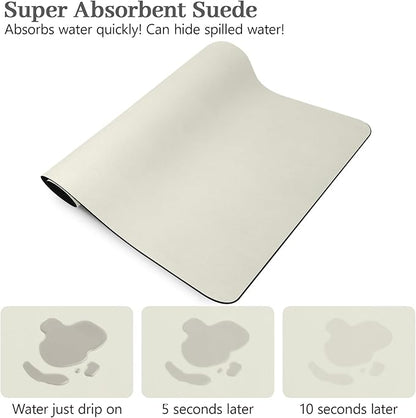 Bloss Coffee Mat, Super Absorbent Dish Drying Mat, Coffee Bar Mat, Kitchen Counter Mat, Hide Stain Rubber Backed Dish Drying Pad(12.2"x19.7", Off White) - Image 6