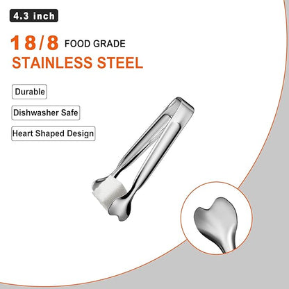 Mini Serving Tongs, Anytrp 18-Packs Stainless Steel Sugar Tongs, 4.3inch Ice Tongs Kitchen Appetizers Tongs for Coffee Bar, Tea Party, Desserts Party, Sugar and Ice Bucket - Image 3