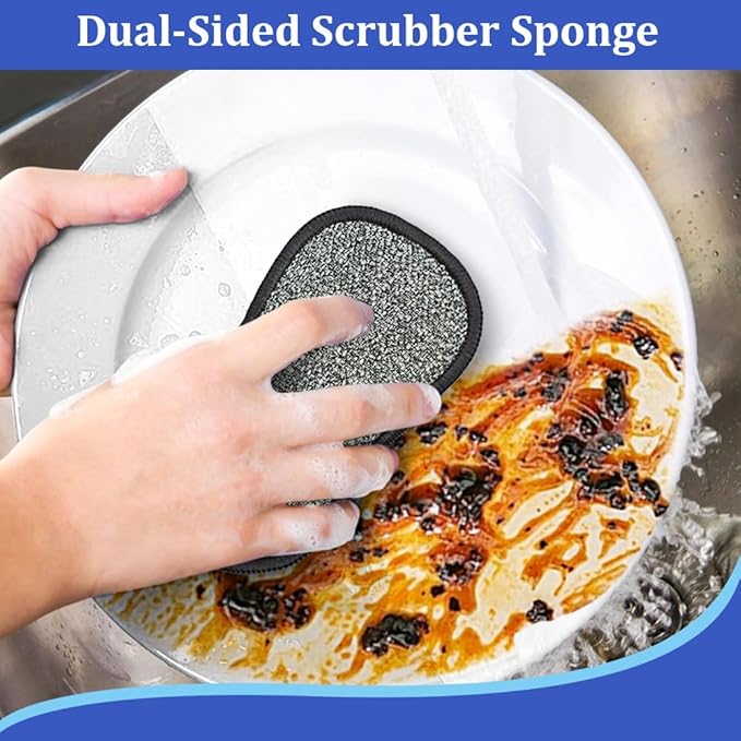 Dish Sponges Kitchen, 12 Pack Multi-Purpose Microfiber Scrub Sponge - Dual-Sided Heavy Duty Non-Scratch Scrubber, Reusable Cleaning Sponge for Dishes, Pots, Pans, Stovetop & Sink - Image 8