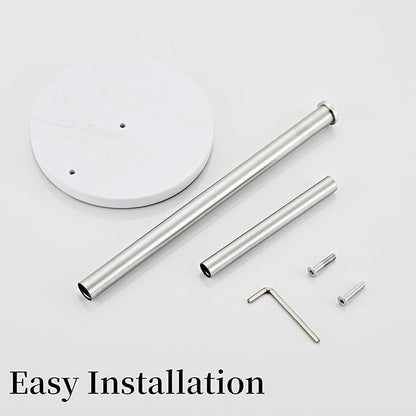 Brushed Nickel Paper Towel Holder,Stainless Steel Paper Towel Holder for Kitchen Roll Organize, Standard or Jumbo-Sized Roll Paper, Countertop Roll Dispenser with Marble Base