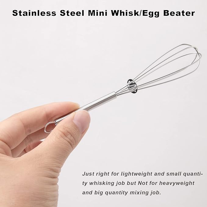 CHuangQi 5 Inch Endurance Stainless Steel Mini Whisk/Egg Beater, Set of 12 - Image 3