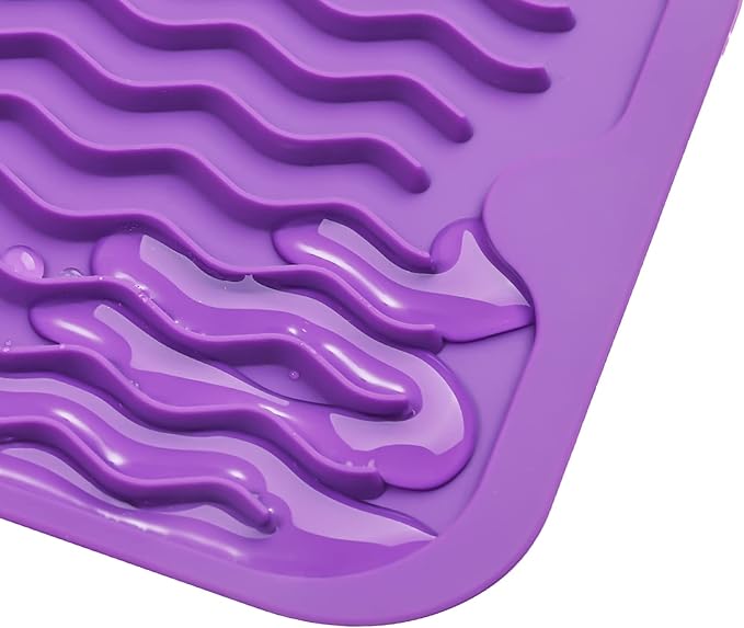 MicoYang Silicone Dish Drying Mat for Multiple Usage,Easy clean,Eco-friendly,Heat-resistant Silicone Mat for Kitchen Counter or Sink,Refrigerator or Drawer Liner Purple S 12 inches x 6 inches - Image 9
