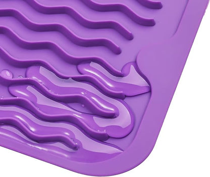 MicoYang Silicone Dish Drying Mat for Multiple Usage,Easy clean,Eco-friendly,Heat-resistant Silicone Mat for Kitchen Counter,Sink,Bar,Bottle,or Cup Purple M 17 inches x 6 inches - Image 9