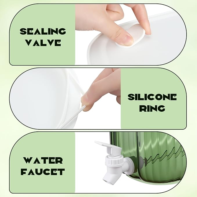 FillTouch 4 Pcs Drink Dispensers for Fridge with Spout Refrigerator Beverage Water Dispenser Plastic Juice Pitcher Containers with Lids for Kitchen Party