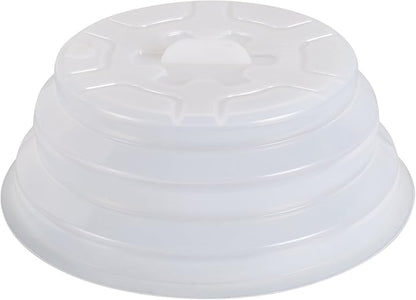 Kichwit Silicone Microwave Plate Cover Collapsible, Dishwasher Safe and BPA Free, 11", White