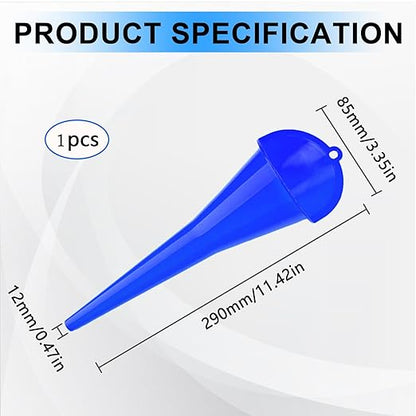 Long-Neck Oil Funnel for Automotive – Multi-Function Plastic Funnel for Oil, Gas & Lubricants – Universal Car Accessory (Blue (1-Pack)) - Image 2