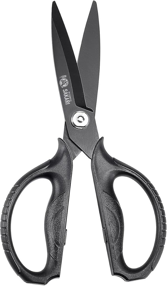 MITSUMOTO SAKARI Japanese Kitchen Scissors, Heavy Duty Poultry Shears, Detachable Titanium Plated Stainless Steel Utility Food Scissors for Meat, Chicken Bone and Herbs by MITSUMOTOSAKARI