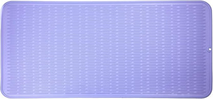 MicoYang Silicone Dish Drying Mat for Multiple Usage,Easy clean,Eco-friendly,Heat-resistant Silicone Mat for Kitchen Counter or Sink,Refrigerator or Drawer Liner Light Purple 5XL 36inches x 18inches by MicoYang