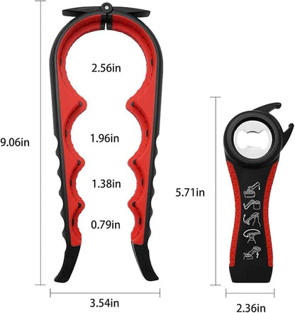 Bottle Opener for Arthritic Hand,Jar Opener for Old People, Children, Women, Those with Weak Hands,Multifunctional Kitchen Gadgets (02-Black) - Image 3