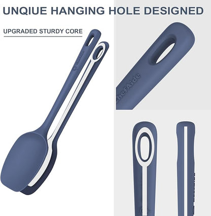 ChefAide 5 Pieces Silicone Spatula Set, Food Grade Rubber Spatula, Upgrade Strong Handle with Ergonomic Grip, Heat Resistant Up to 600°F for Nonstick Cookware, Cooking - Image 3