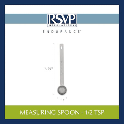 RSVP International Endurance Kitchen Collection Open Stock Measuring Spoon, Stainless Steel, Dishwasher Safe, 0.5-Teaspoon - Image 7