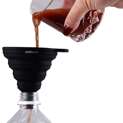 Funnel Set 4, Silicone Funnels for Kitchen, Collapsible Funnels for Water Bottle, Liquid Transfer Folding Camping Funnel with Narrow and Wide Mouth