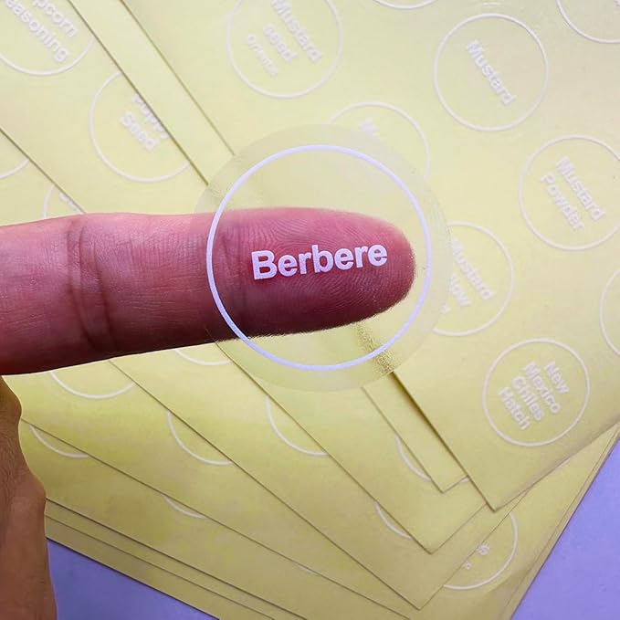 Spice Labels, 432Pcs Spice Labels Stickers 1.4in Waterproof Adhesive Round Preprinted Spice with Blank Label Tear Resistant Sticker for Kitchen Jars Caps Food Containers Organizers (Transparent) - Image 5